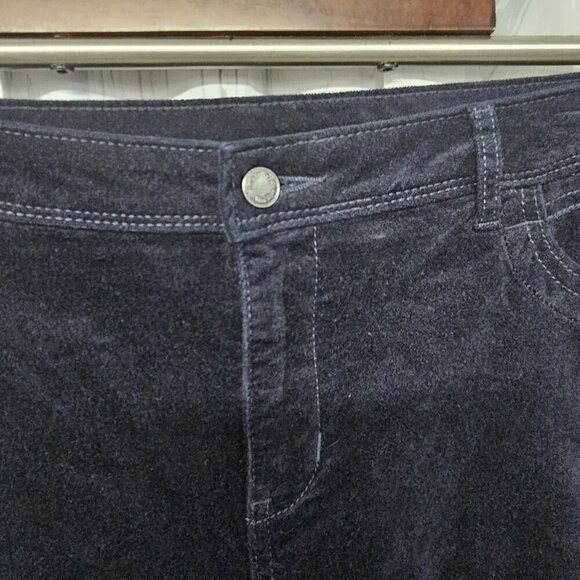 Simply Vera Vera Wang Navy Blue Velvet Straight Leg Pants Size 16 - Picture 4 of 13